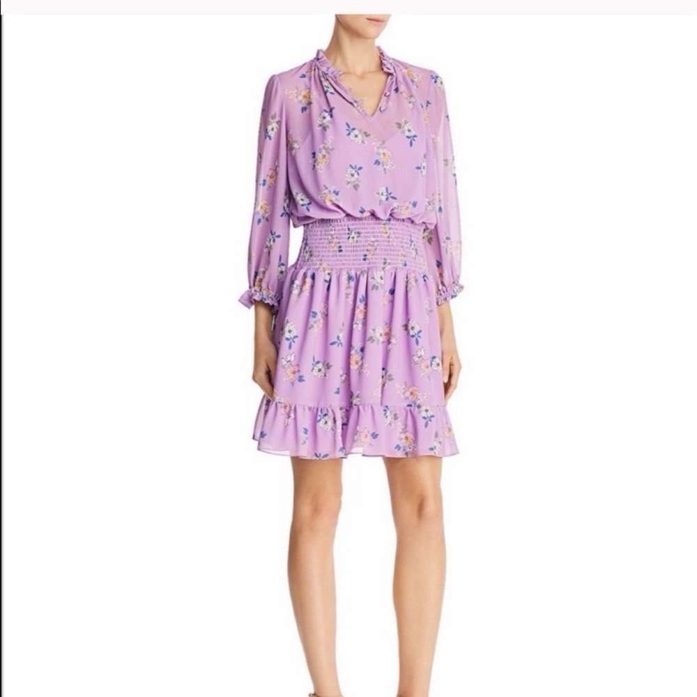 Shoshanna Lavender Floral Mini Dress